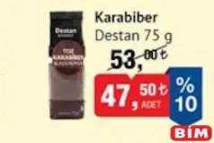 DESTAN KARABİBER 75 G fiyat ve kampanya bilgisi